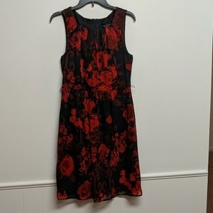 Black and red floral dress